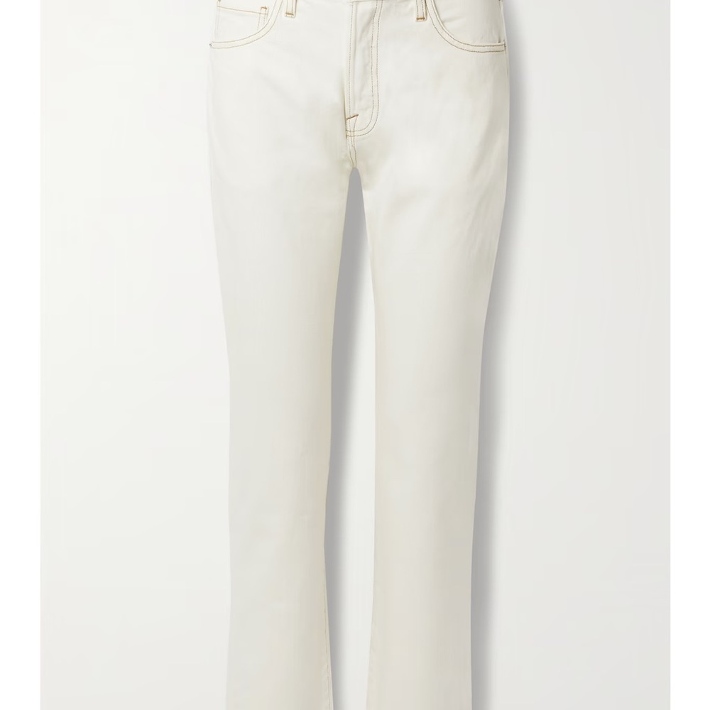 Frame Denim Straight Leg Jeans in Cream - Picture 4 of 13